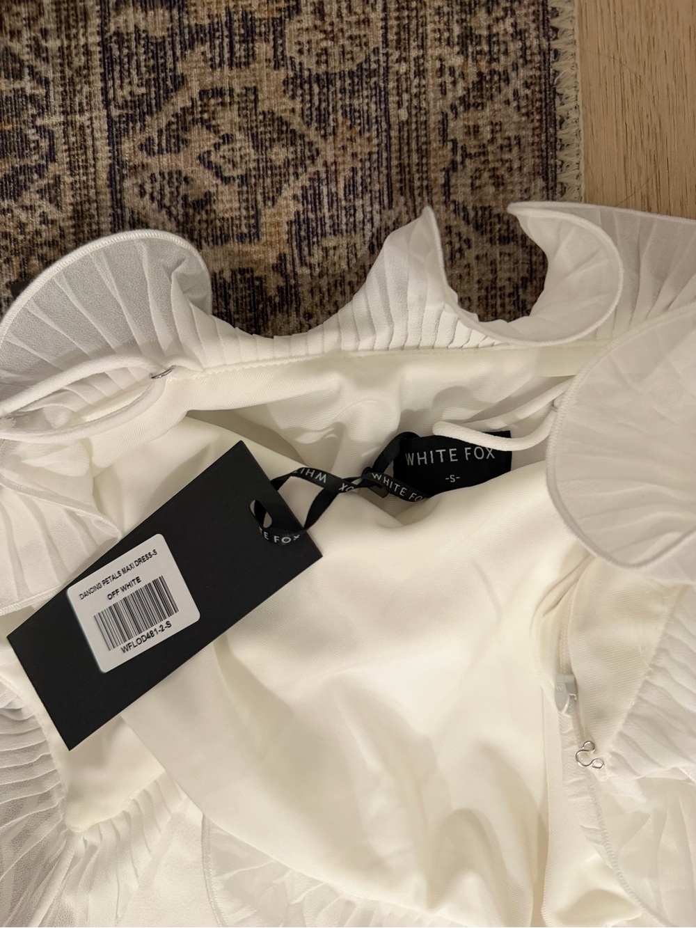 White Fox Boutique White Maxi Dress with Ruffled Hem - Picture 2 of 2